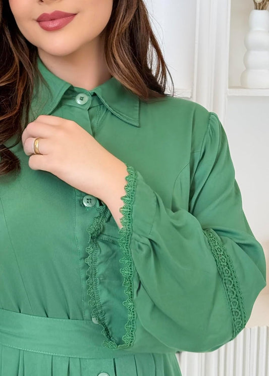 Vestido Mid Manga Longa - Stefany Rodrigues