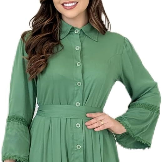 Vestido Mid Manga Longa - Stefany Rodrigues