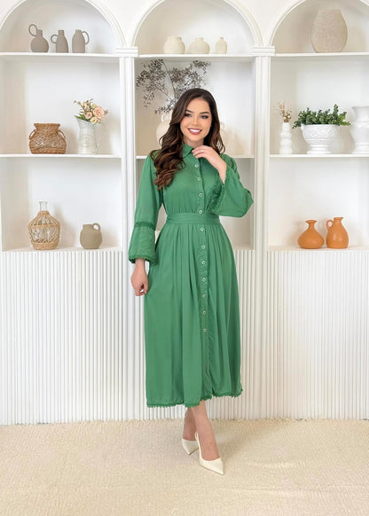 Vestido Mid Manga Longa - Stefany Rodrigues